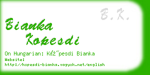 bianka kopesdi business card